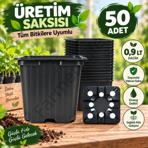 0,9 Lt Vakum üretim Saksısı (50 Adet)
