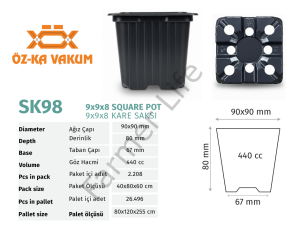 0,9 Lt Vakum üretim Saksısı (50 Adet)